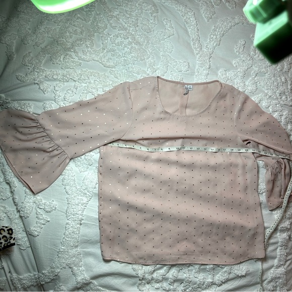 NWOT Elle Pink polkadot blouse - Picture 1 of 3